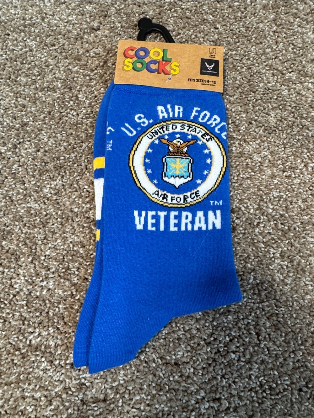 U.S. Air Force Veteran Blue Crew Socks men's SZ 8-12 NEW